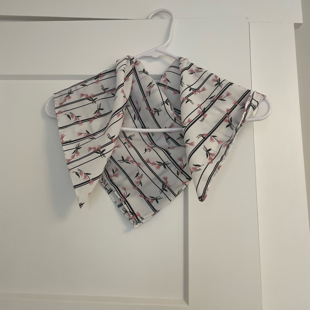 Floral and striped handkerchief scarf